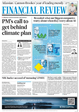 AUSTRALIAN FINANCIAL REVIEW newspaper detail image